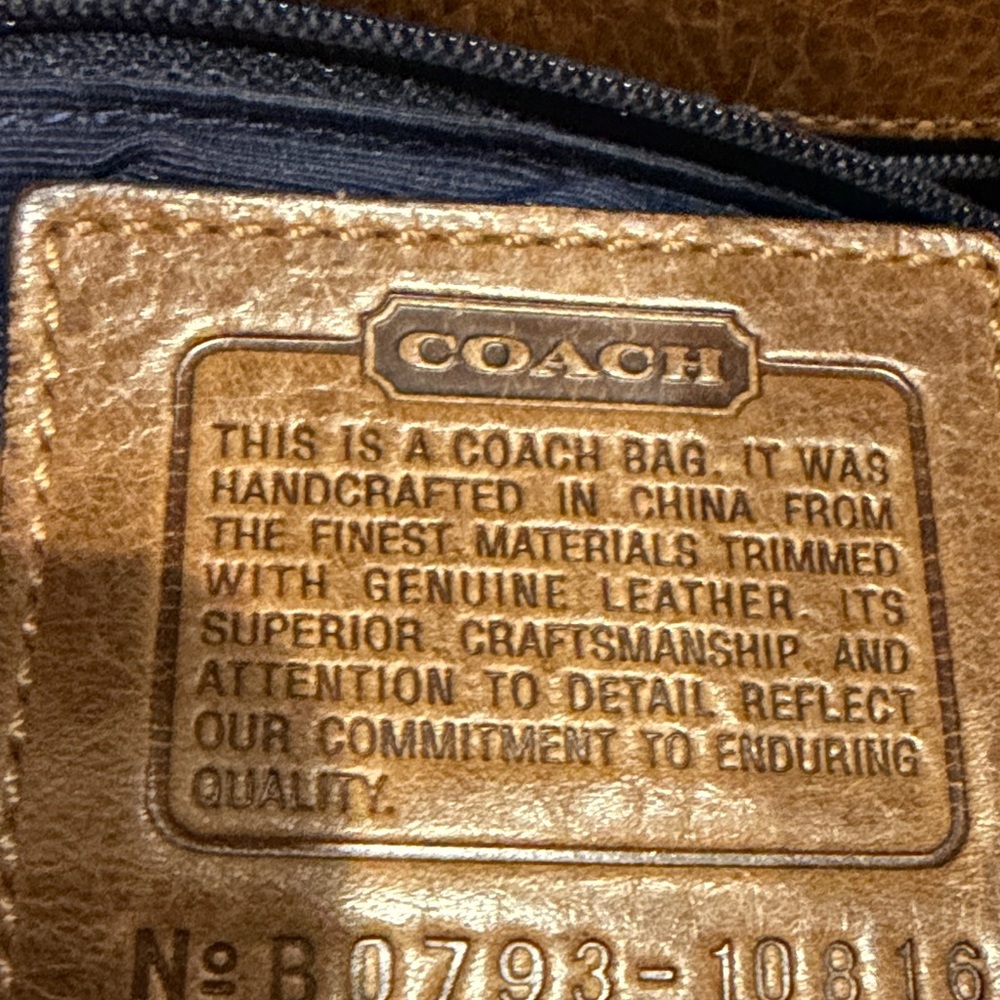 Coach Patchwork Shoulder Bag - Blue and Tan - Picture 5 of 5